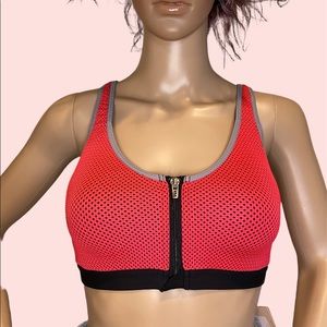 Victoria's Secret VSX Coral/Black Sports Bra Size 34C EUC